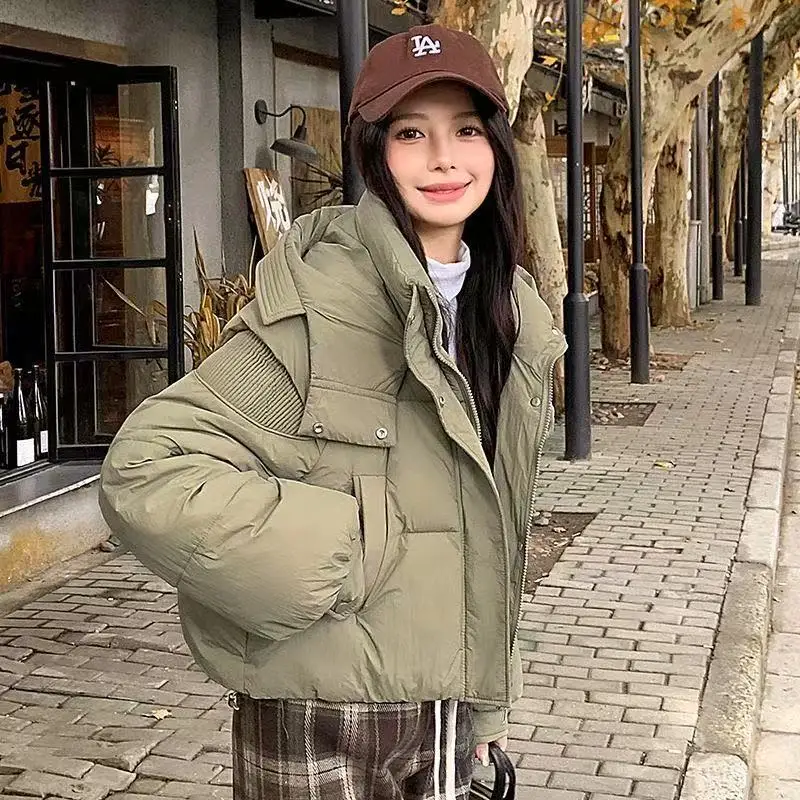 Ladies Down Cotton Jacket 2025 Loose Thicken Lady Cotton Padded Outerwear Short Korean Version Women's Winter Parka Coat