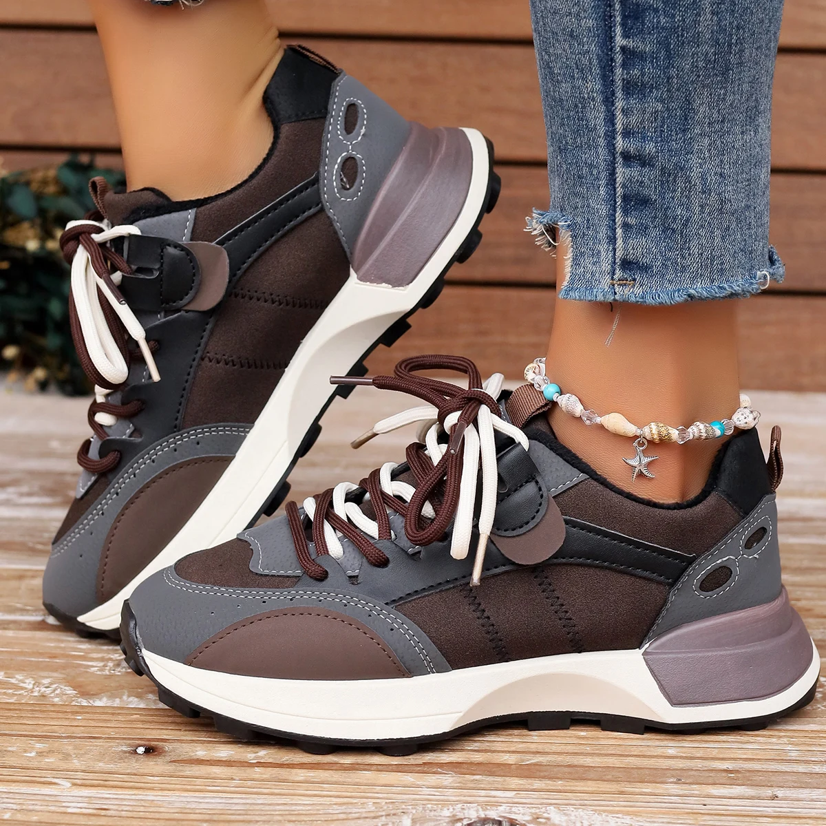 Zapatillas De deporte para Mujer, Zapatos deportivos De tenis De talla grande De otoño para Mujer, nuevas zapatillas informales con plataforma De lujo a la moda, Zapatos De Mujer