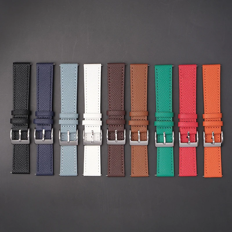 Epsom Uhrenarmband 18 mm 19 mm 20 mm 22 mm Kalbsleder-Uhrenarmband Schnellverschluss-Uhrenarmband Handgefertigter Armbandgürtel mit Palmenmuster – Detail 2
