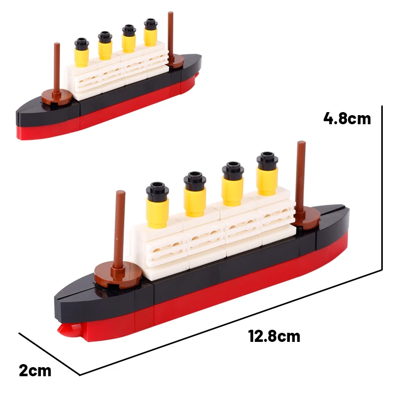 MOC Titanic Ship Model Building Blocks Kits Sank RMS Cruise Boat Steamship Movie Sea Scene DIY Bricks Toys Children Kids Gift