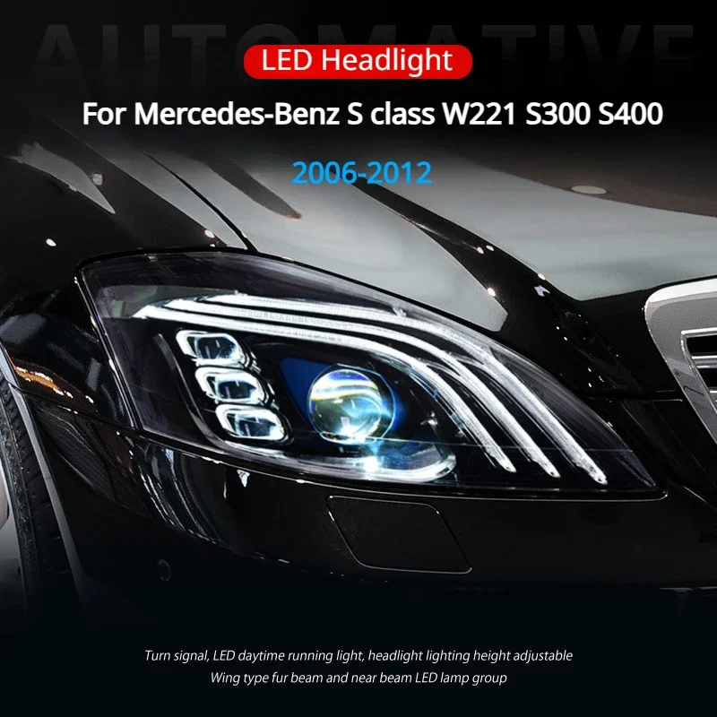 

Car Headlights For Mercedes-Benz S class W221 2006-2012 Maybach style LED Auto Headlamp Assembly Projector Lens Accessories Kit