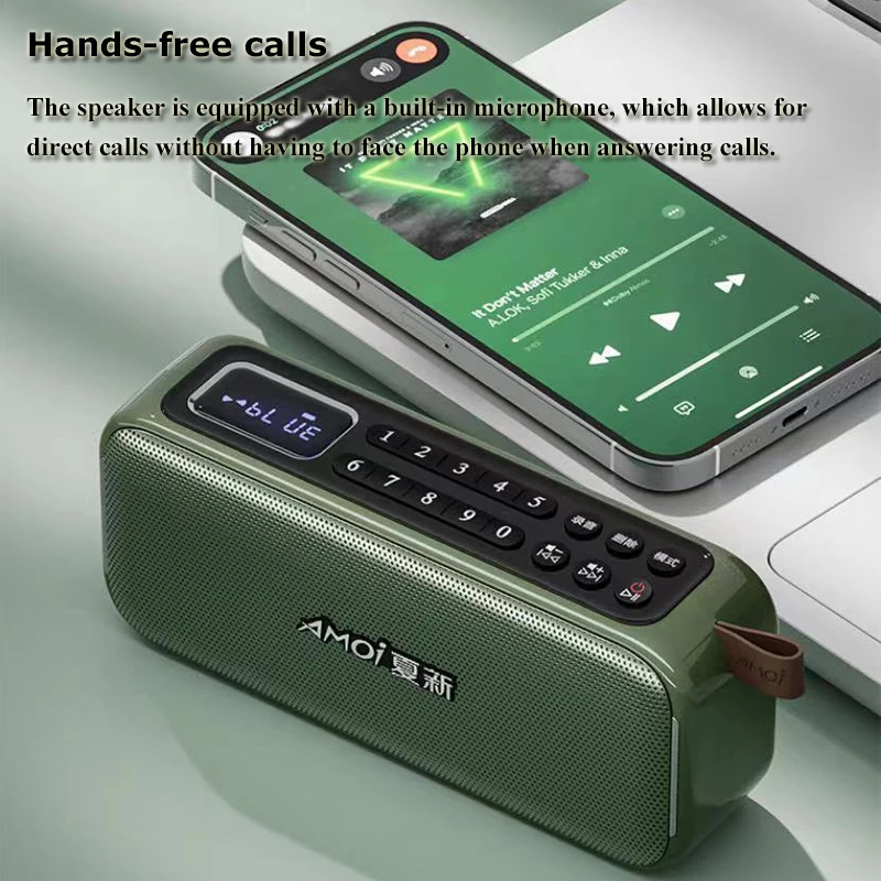 Portable FM Radio 3000mah Rechargeable Radios Receiver Bocinas Bluetooth Alta Potenci Recorder with LED Display TF Card USB Play