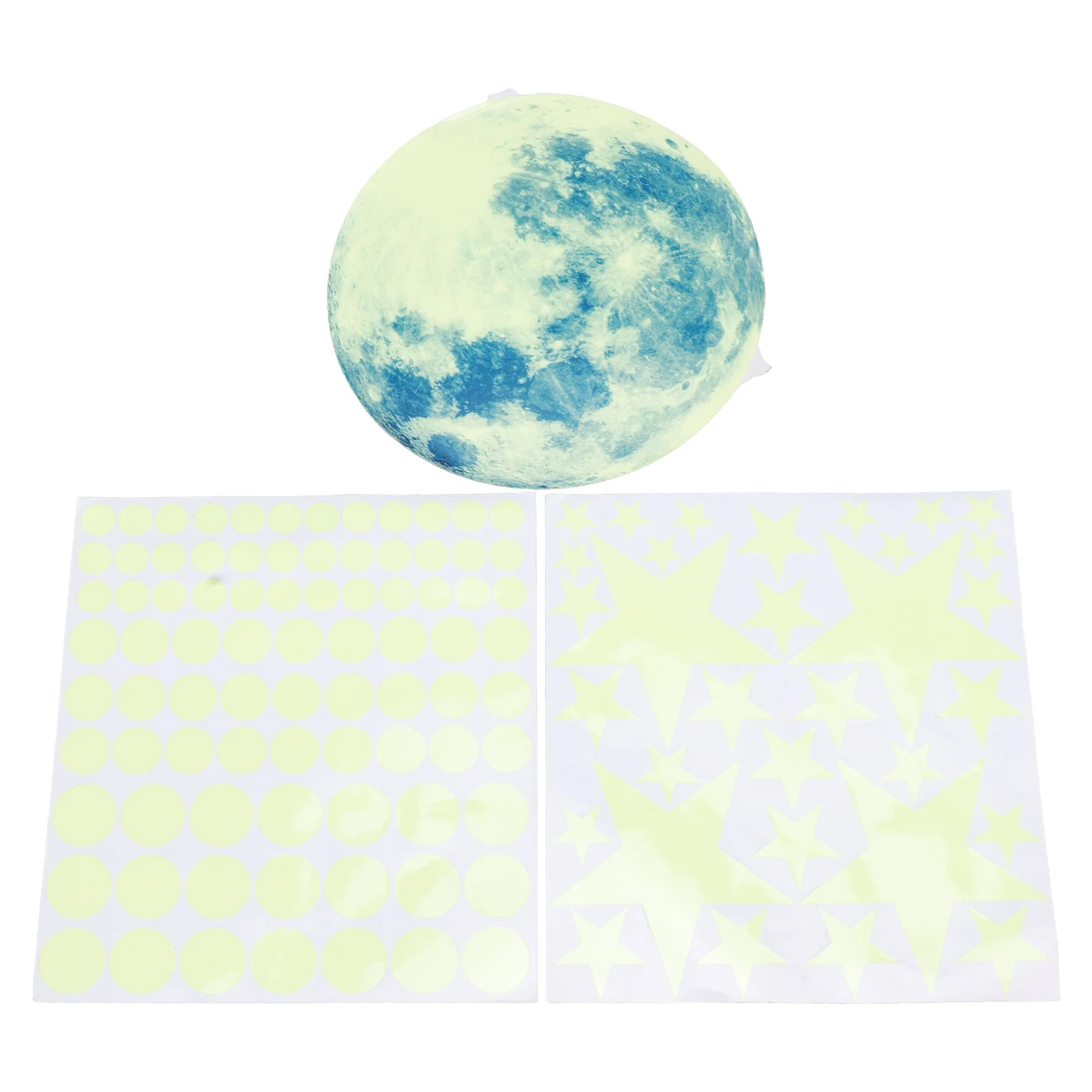 Glow in The Dark Wall Stickers Luminous Moon Star Dot Wall Stickers Wall Decals Decor for Bedroom Living Room