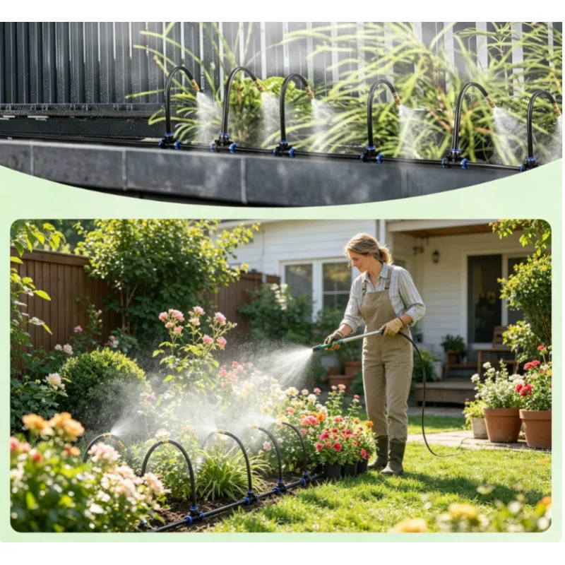 

5-30M Flexible Misting System 8mm Hose DIY Bendable Sprayer Kit for Garden Irrigation Cooling
