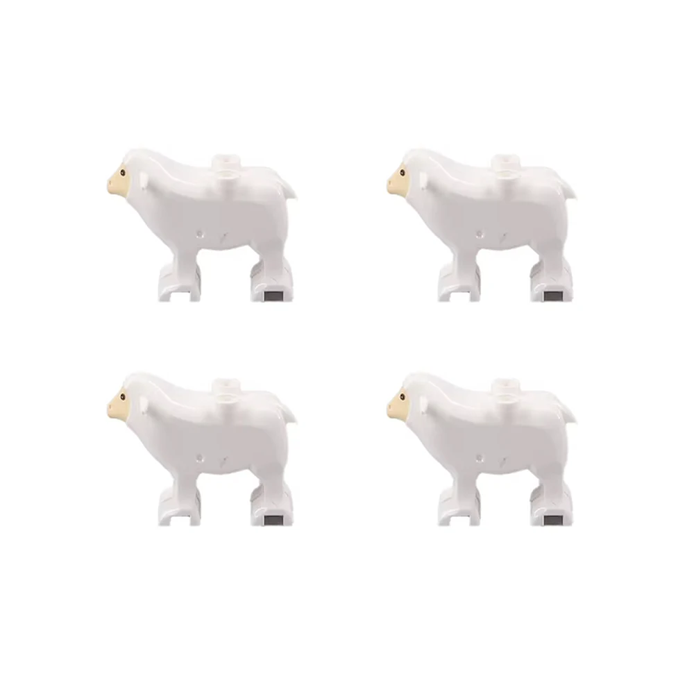 5pcs Building Blocks Animal Sheep MOC Farm Pasture Goat Grassland Scene Accessories Building Blocks Model DIY Educational Toys