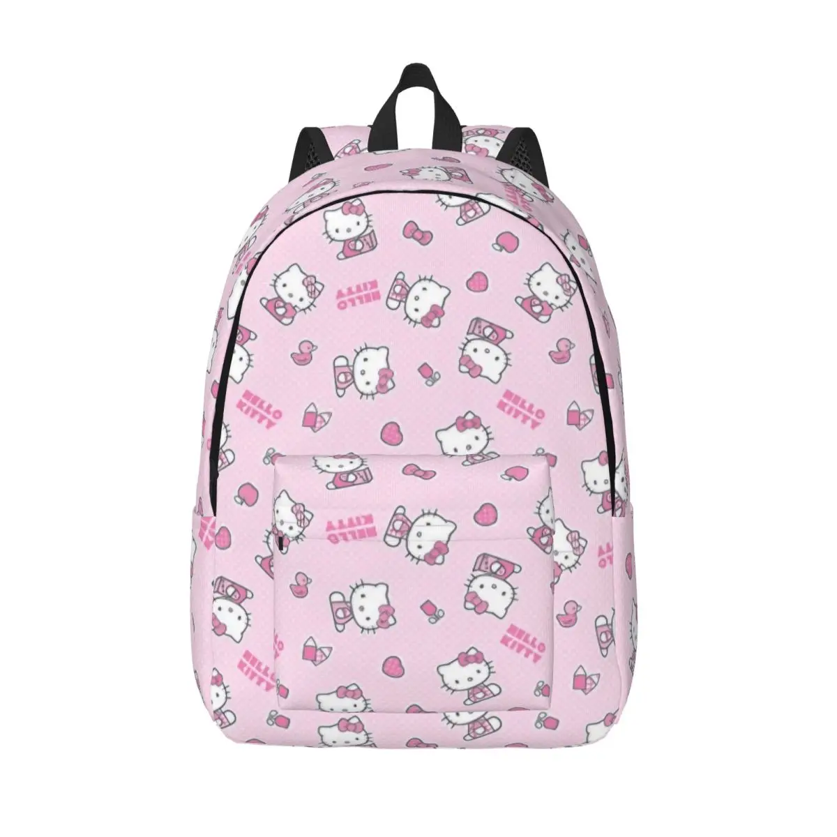 

Рюкзак с героями мультфильмов «Hello Kitty», школьник средней школы, розовые сумки для книг, холщовый рюкзак для подростков с карманом