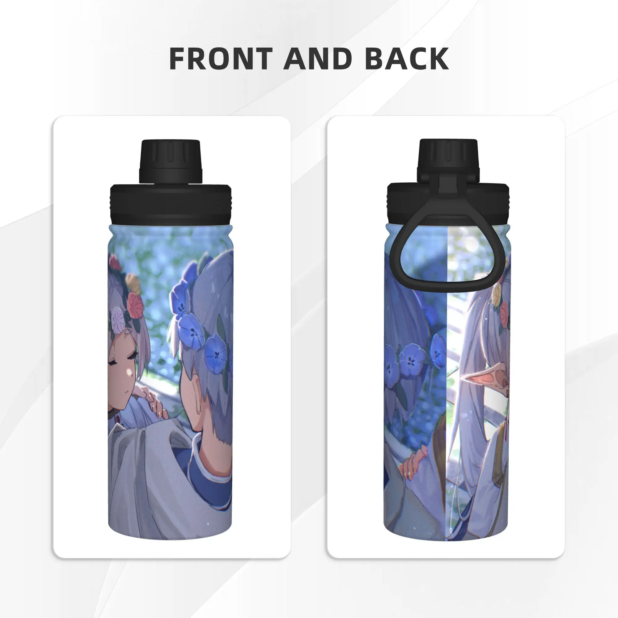 Frierens Beyond Journey's End Anime 18OZ Sports Insulated Kettle  Coffee Cups Stainless Steel Double Wall Mugs Water Bottle