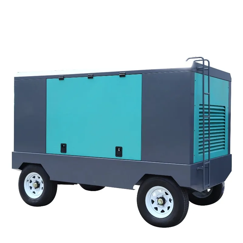 7~25 bar Heavy Duty Electric Engine Movable/Portable Drive Rotary Screw Air Compressor for Drilling and Mining Industry