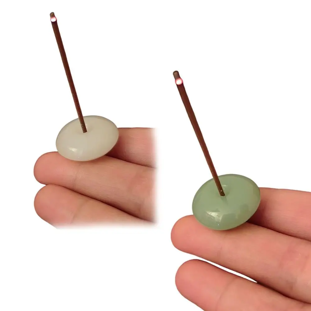 Imitation Jade Mini Incense Stick Holder Meditation Space Minimalist Zen Incense Burner Handmade Home Ornament