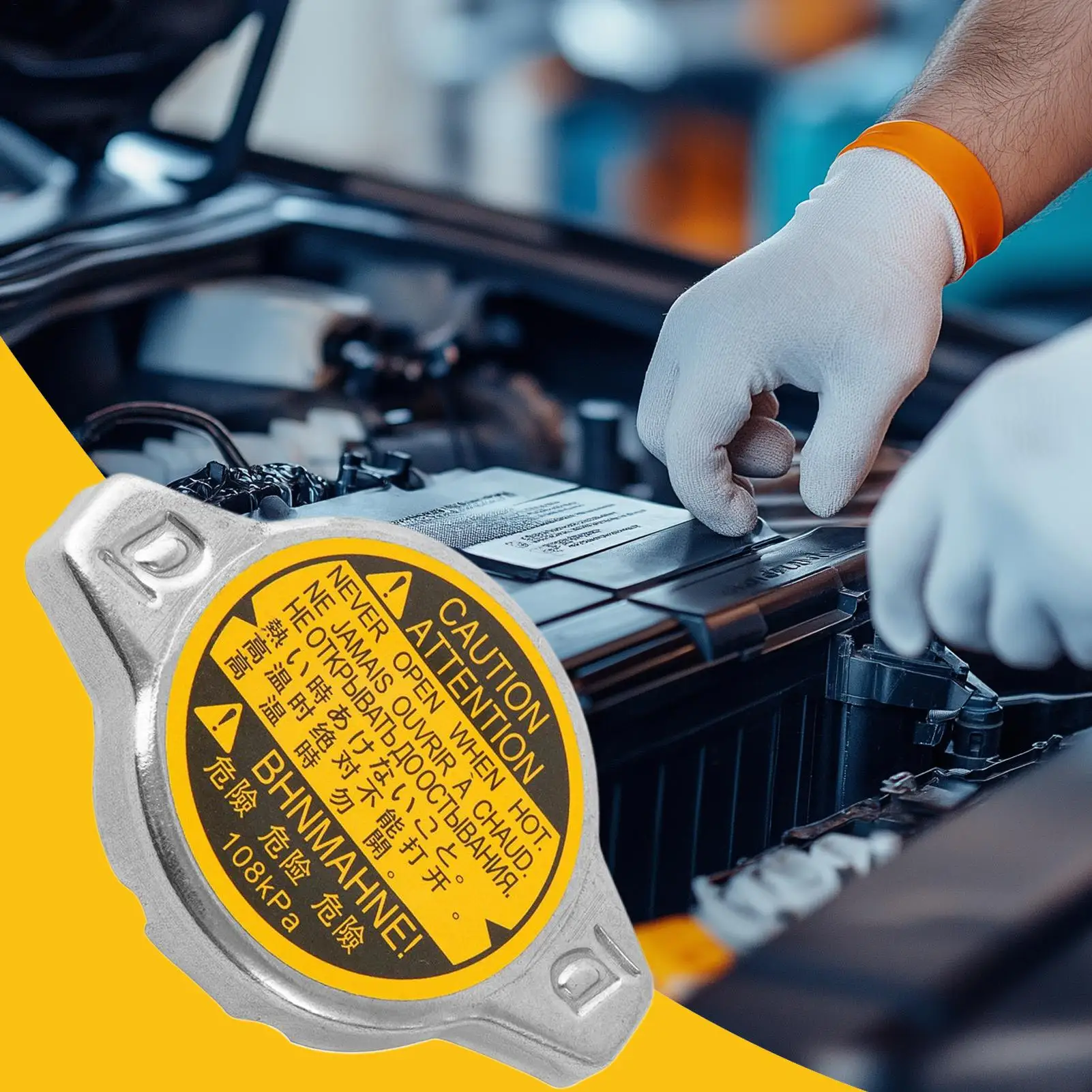 استبدال غطاء المبرد السيارات الفولاذ المقاوم للصدأ خزان غطاء عازل تبديد الحرارة استبدال أجزاء للسائقين القياسية #2