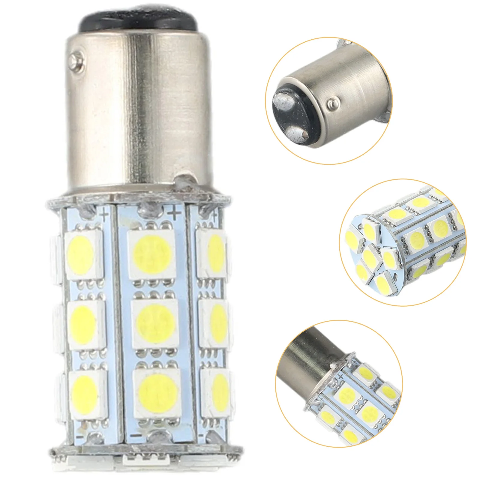 Bombillas LED interiores para cabina de barco marino, luz de freno trasera, 1 piezas, blanco, 27-SMD, BA15D, 1004, 1076, 1142, 5050, 3 Chips,