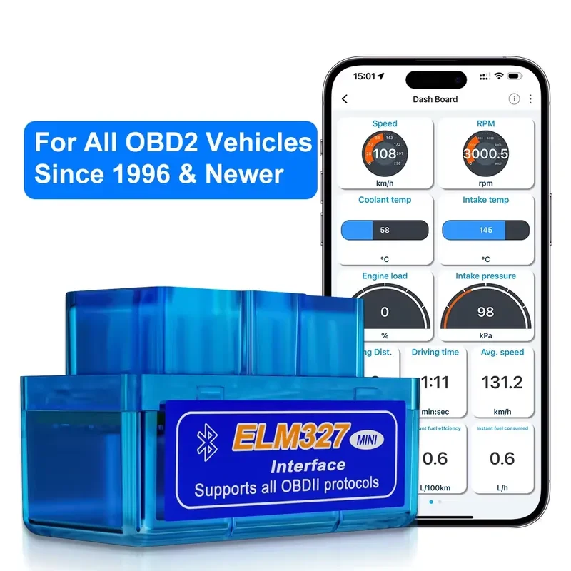 BOLRZO New Product Launch Automotive General Obd 2 In-Vehicle Diagnostic Tool Obd Bluetooth Scanner Supports Obdii Protocol
