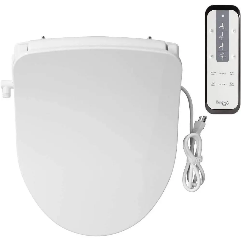 

Умный биде-гигиенический душ Renew Plus с подогревом, функцией сушки теплым воздухом, 3 режимами очистки и ночником iLumaLight, удлиненный, белый