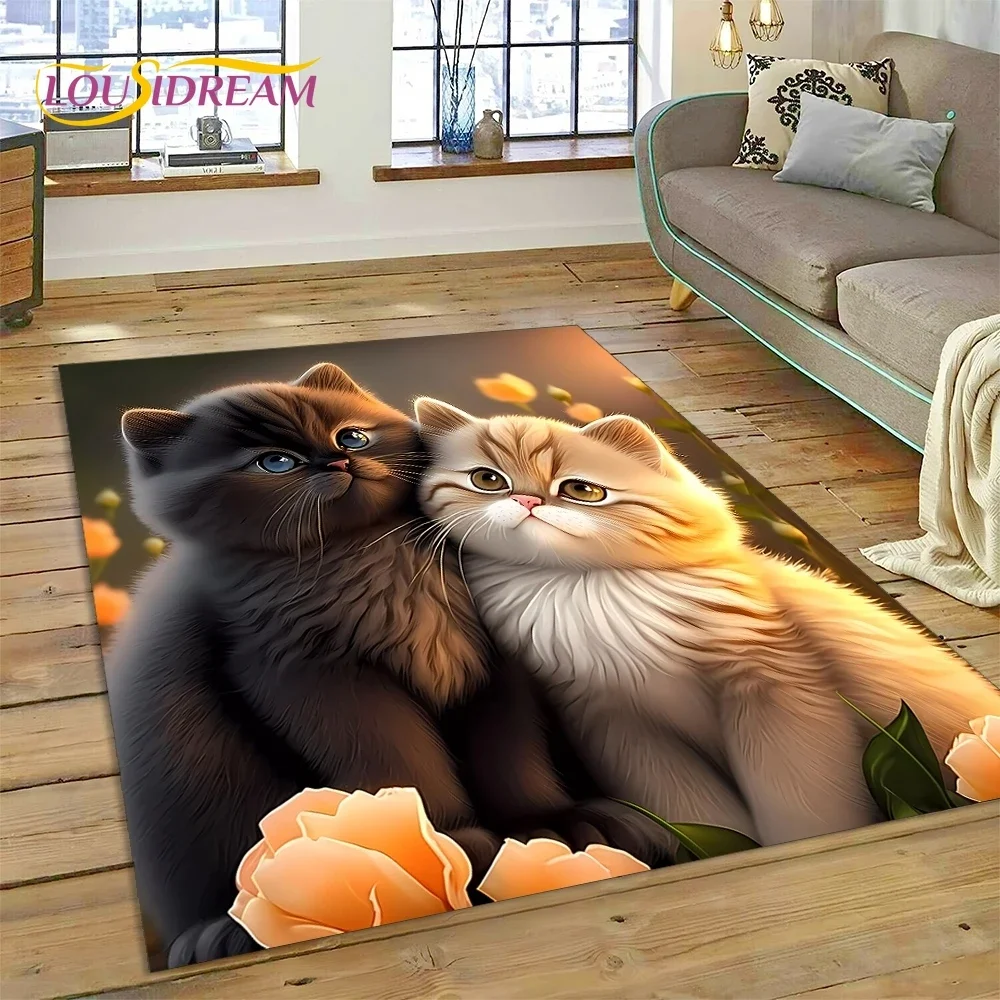 

Коврик с милым котом из мультфильма — ковер с персидским ситцевым принтом Ragdoll для спальни и гостиной | Декор домашнего дивана, детский напольный коврик