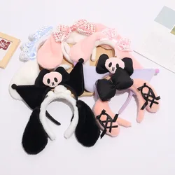 Kawaii Sanrio Headband Kuromi My Melody Cinnamoroll Cute Anime Plushie Hair Accessories Halloween Series Kid Toys Doll Girl Gift