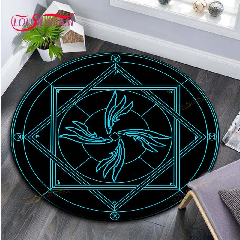 Cartoon Magic Circle Rug Home Decorative Round Carpet Soft Fashion Area Rugs Bedroom Anti-slip Floor Mat Chair Mat Evil Carpet