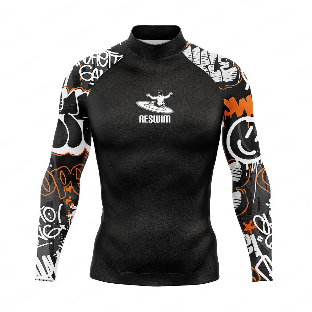 Manga Longa Masculina Surf Natação Camisetas, Maiô Apertado, Praia Proteção UV, Rash Guards Swimwear, Terno Surf, Quick Dry Camisas