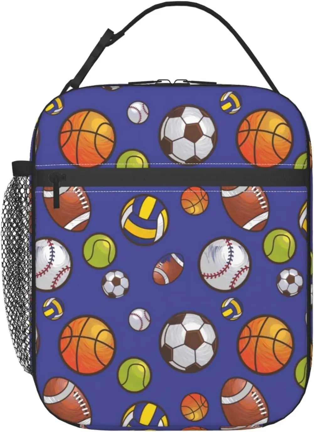 

Sports Ball Insulated lunch Box for Men Women - Cute Reusable Lunch Bag for Adult,Lunchbox with Adjustable Shoulder Strap,