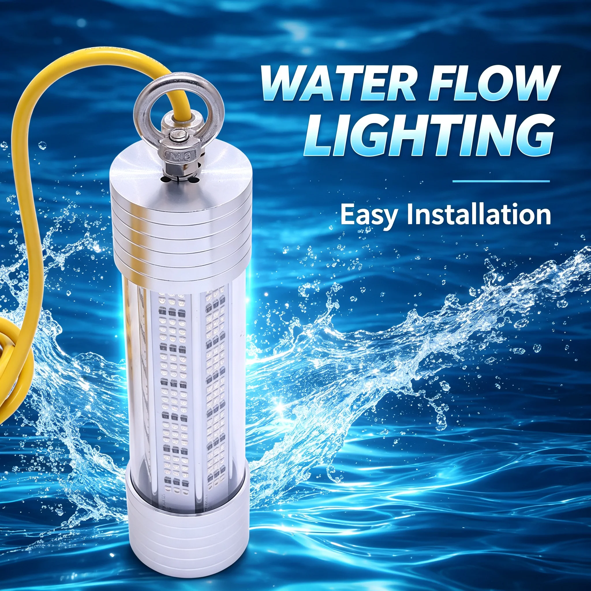 200W IP68 Underwater Fishing Light Green LED Submersible Fish Attractor Lamp Aluminum Alloy Night Fishing Light for Boat Dock