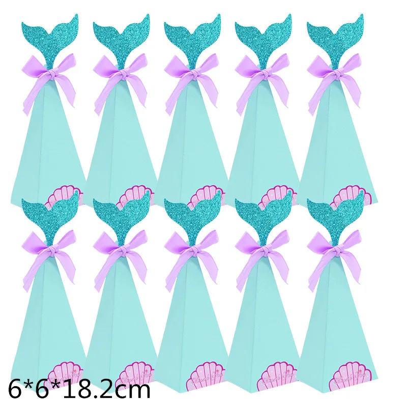 10Pcs Mermaid Tail Popcorn Boxes for Birthday Parties
