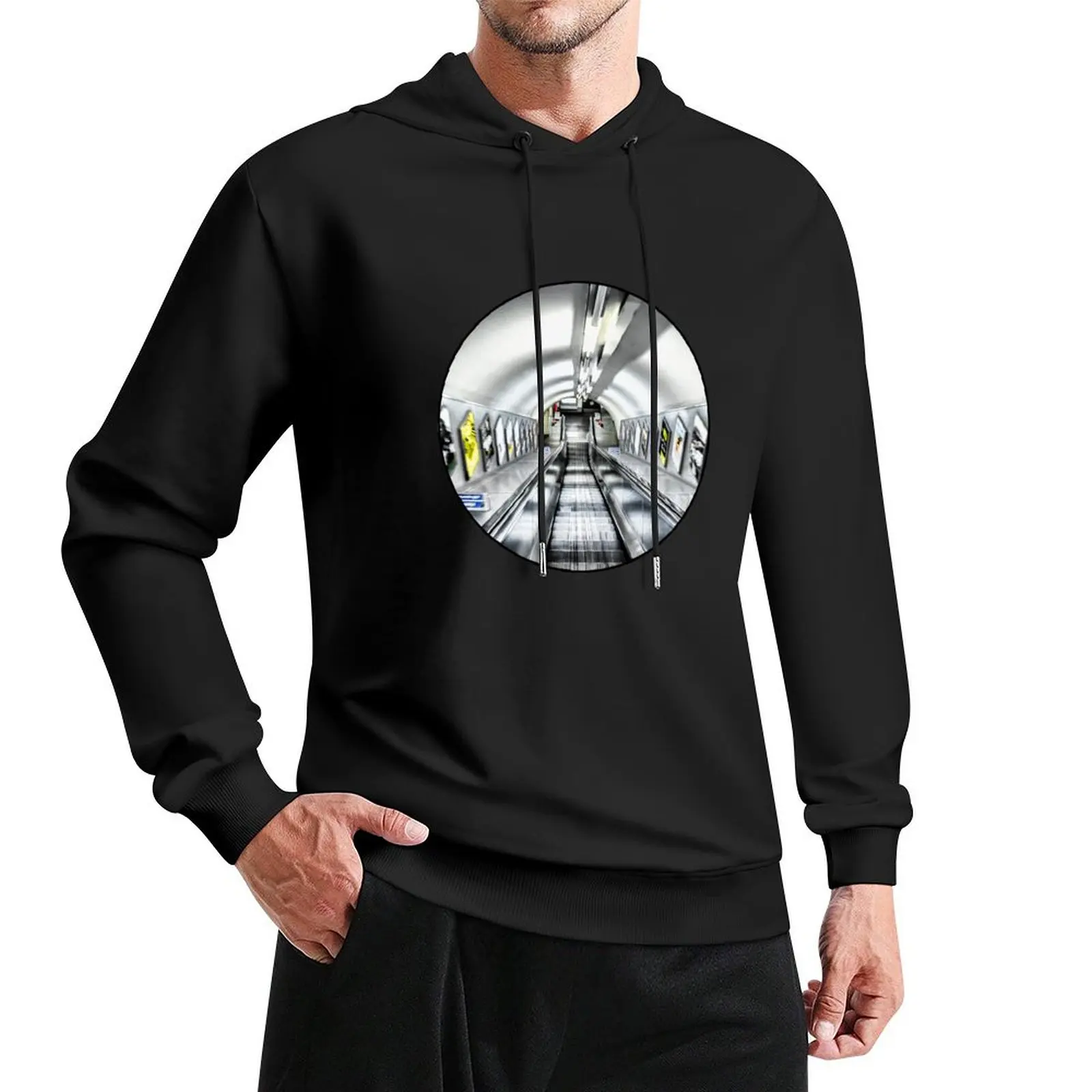 Portal into the London Underground. Pullover Hoodie winter clothes men's coat men's oversize hoodie