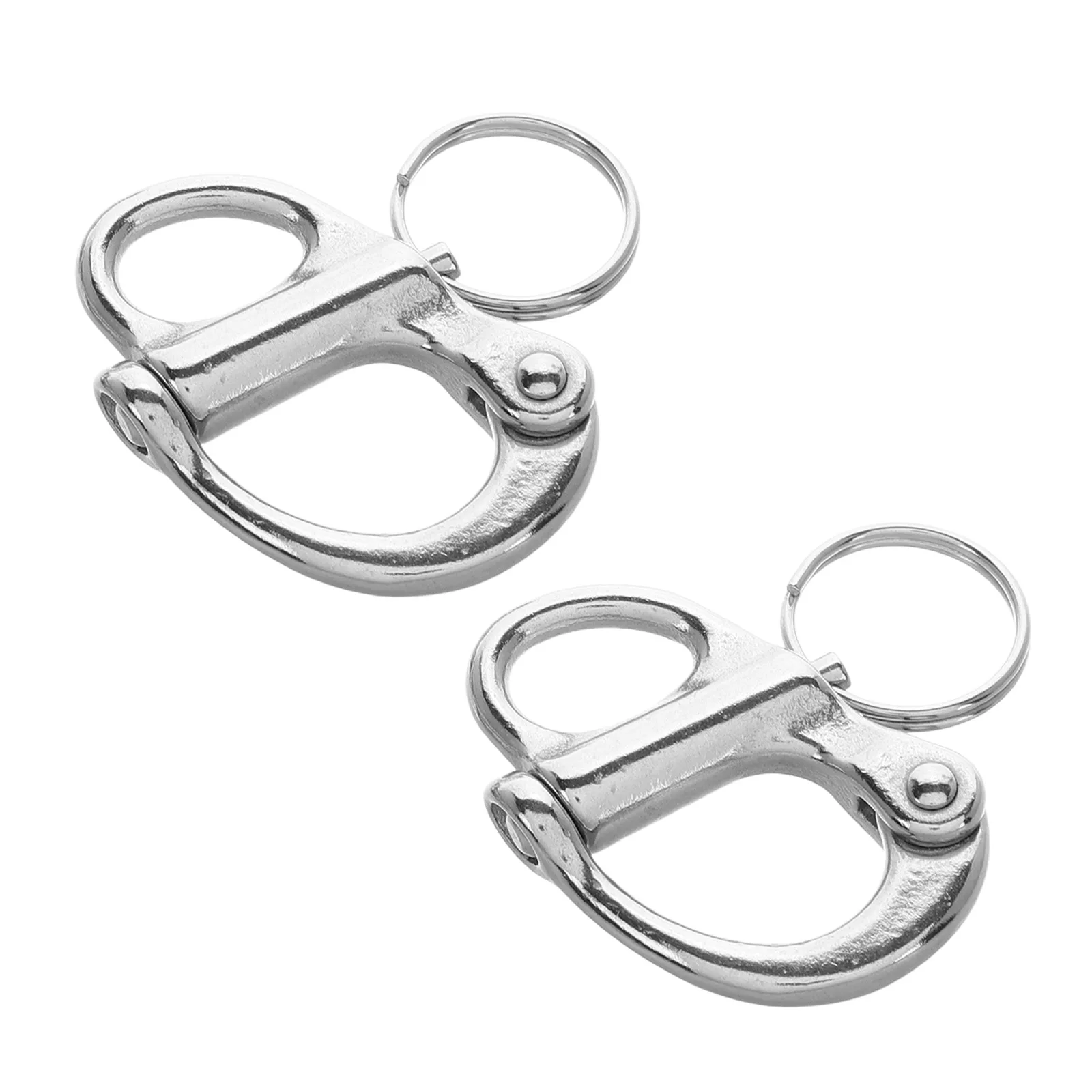 

2pcs Self-locking Shackle Carabiner Stainless Steel Quick Release Mini Boat Marine Swivel Snap Hook Shackles Sailing Rigging