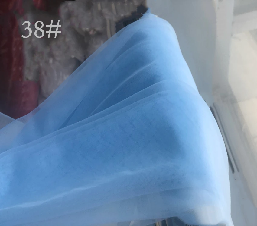 Encrypted Gray Blue Haze Blue Soft Tulle Mesh Fabric Designer DIY Sewing Accesories Wedding Dress Clothing Party Decoration Tela