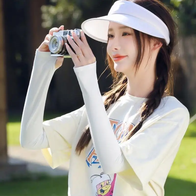 

Summer Ice Sleeves For Cycling Outdoors Driving UV Protection Thin Ice Silk Sunscreen Arm Covers Unisex