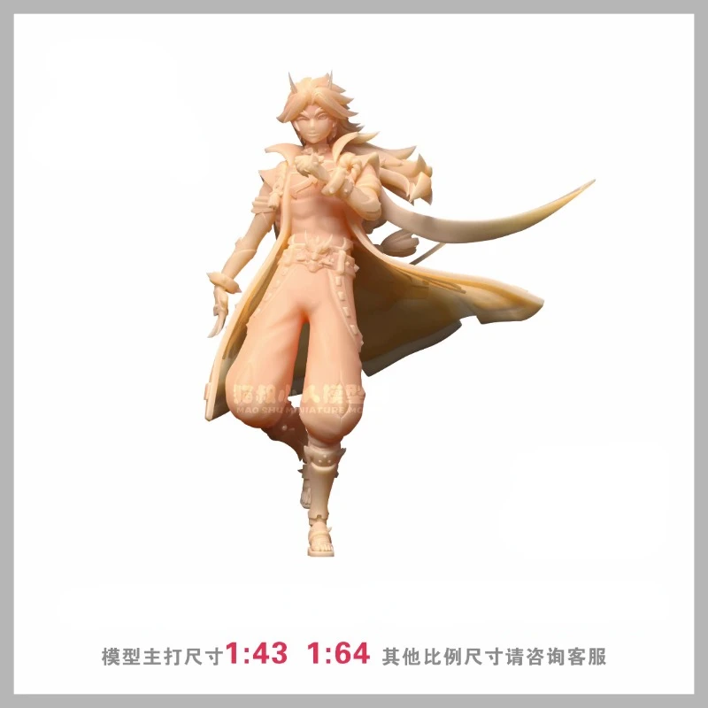 Game Anime peripheral figurs Genshin Impact  Arataki Itto 1/64 1/43 Resin white model GK Colorless model Classic DIY hand do