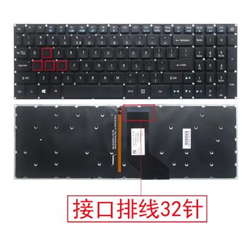 for Acer Predator Helios 300 G3-571 G3-572 VX5-793 VX5-591G VN7-593 US backlit Keyboard(The interface is 32 pins)