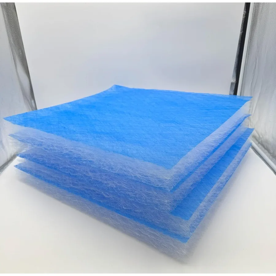 Rolo de filtro para prendedor de tinta branca azul de alta eficiência para sistemas de exaustão de cabine de pulverização industrial 25 de largura x 300 pés de comprimento durável fi