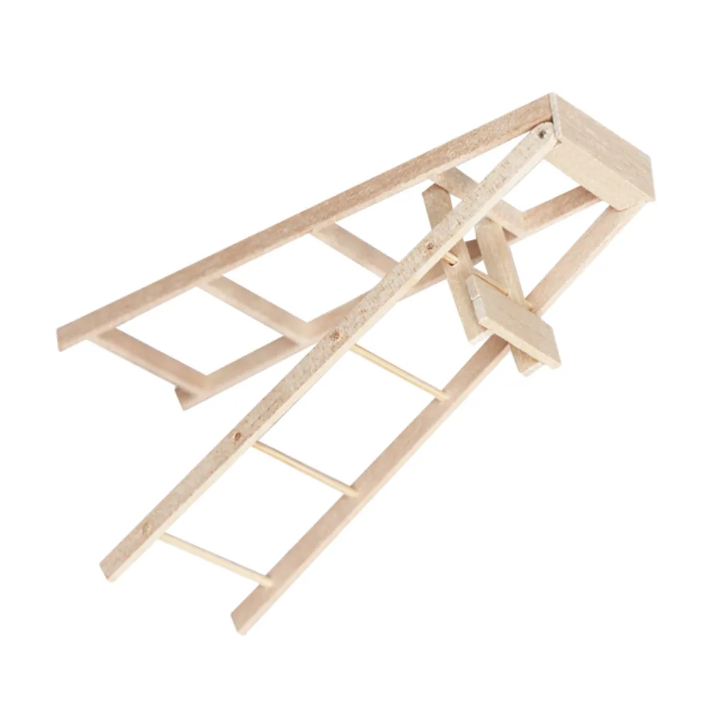 Miniature Wood Ladder Natural Finish Mini House Accessory for DIY Landscape Garden Ornament Mini Wooden Ladder Decor