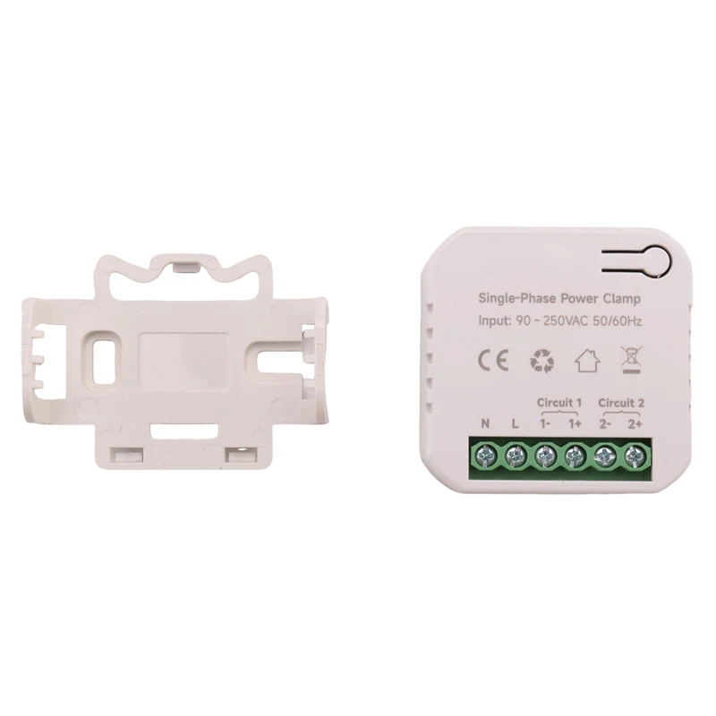 Tuya Smart Life WiFi Energy Meter 80A with CT Clamp KWh Power Consumption Monitor Electricity Statistics, 2 CT-A73M