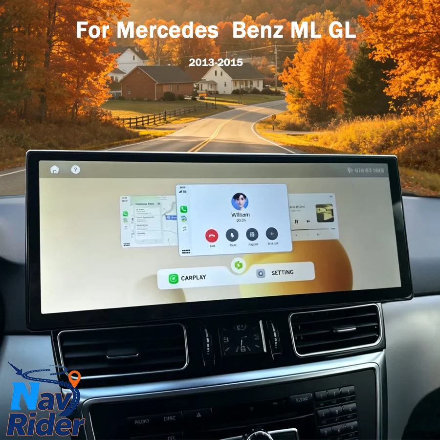 15.8Inch Android Stereo Head Unit For Mercedes Benz ML‑Class GL‑Class 2013‑2015CarPlay GPS Navigation 4G Multimedia Radio Player