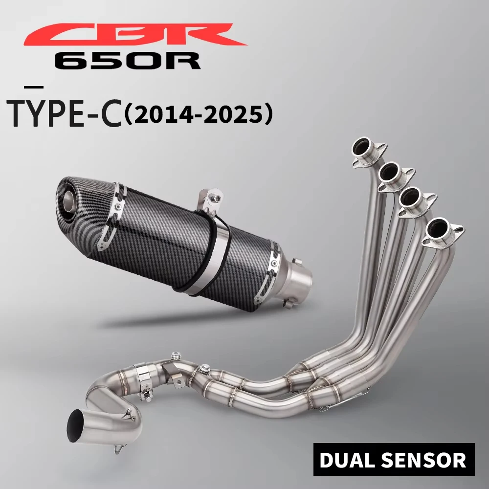 Universal 51mm Motorcycle Exhaust System Front Link Pipe Muffler for Honda CB650F CB650R CBR650 CBR650F 2014 - 2025 view 5