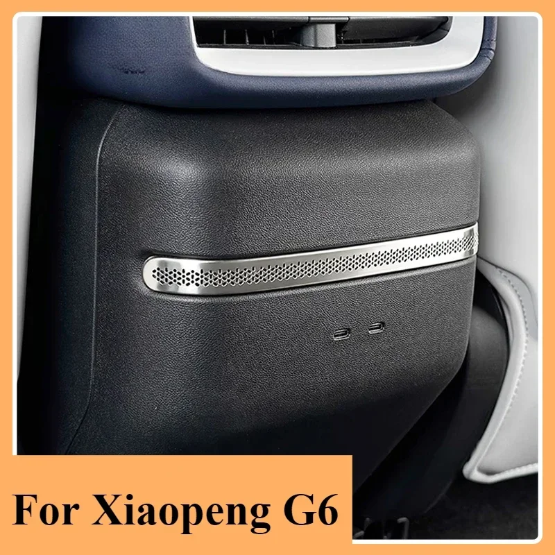 Central Control Armrest Box Rear Speaker Cover For Xiaopeng G6 Stainless Steel Audio Frame Speaker Cover Modification Interior