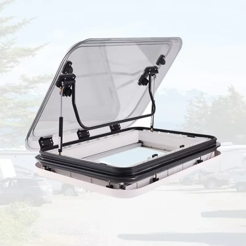 Motorhome Accessories Clamping installation Aluminum alloy RV Skylight 960*655 mm with 12V LED Light Caravan Roof Window