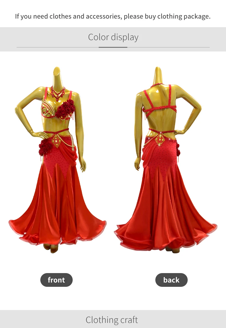 Bauchtanzkostüm, Bauchtanzkleid, langer Rock, orientalische Bühnenkleidung für Frauen, Baladi-Arabischer Anzug, Karnevalskostüm für Mädchen – Detail 5