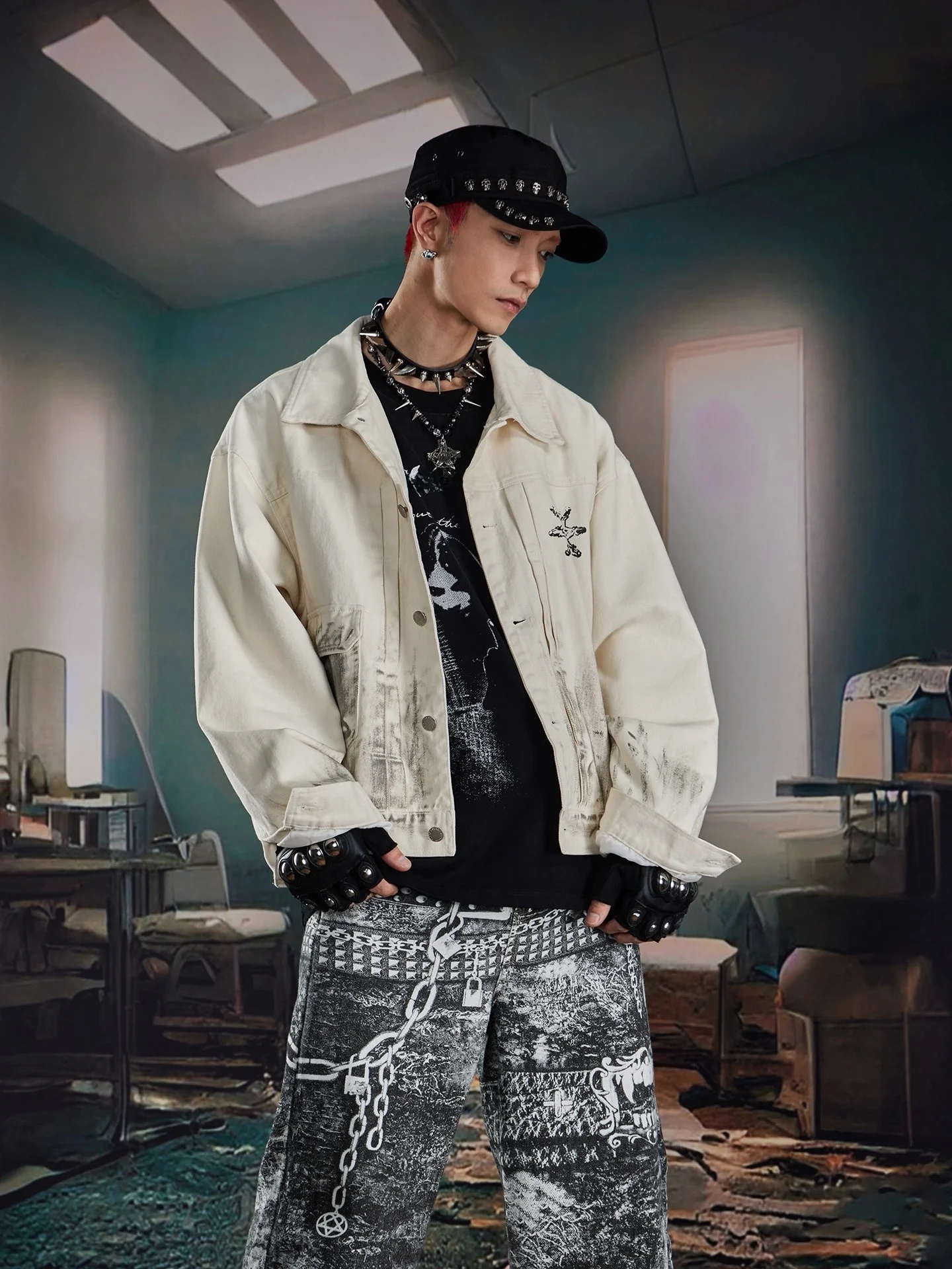 

Мужская джинсовая рубашка в стиле ретро, винтажная, с эффектом потертости, весна-осень, универсальная, высококачественная, повседневная, свободного кроя, классическая