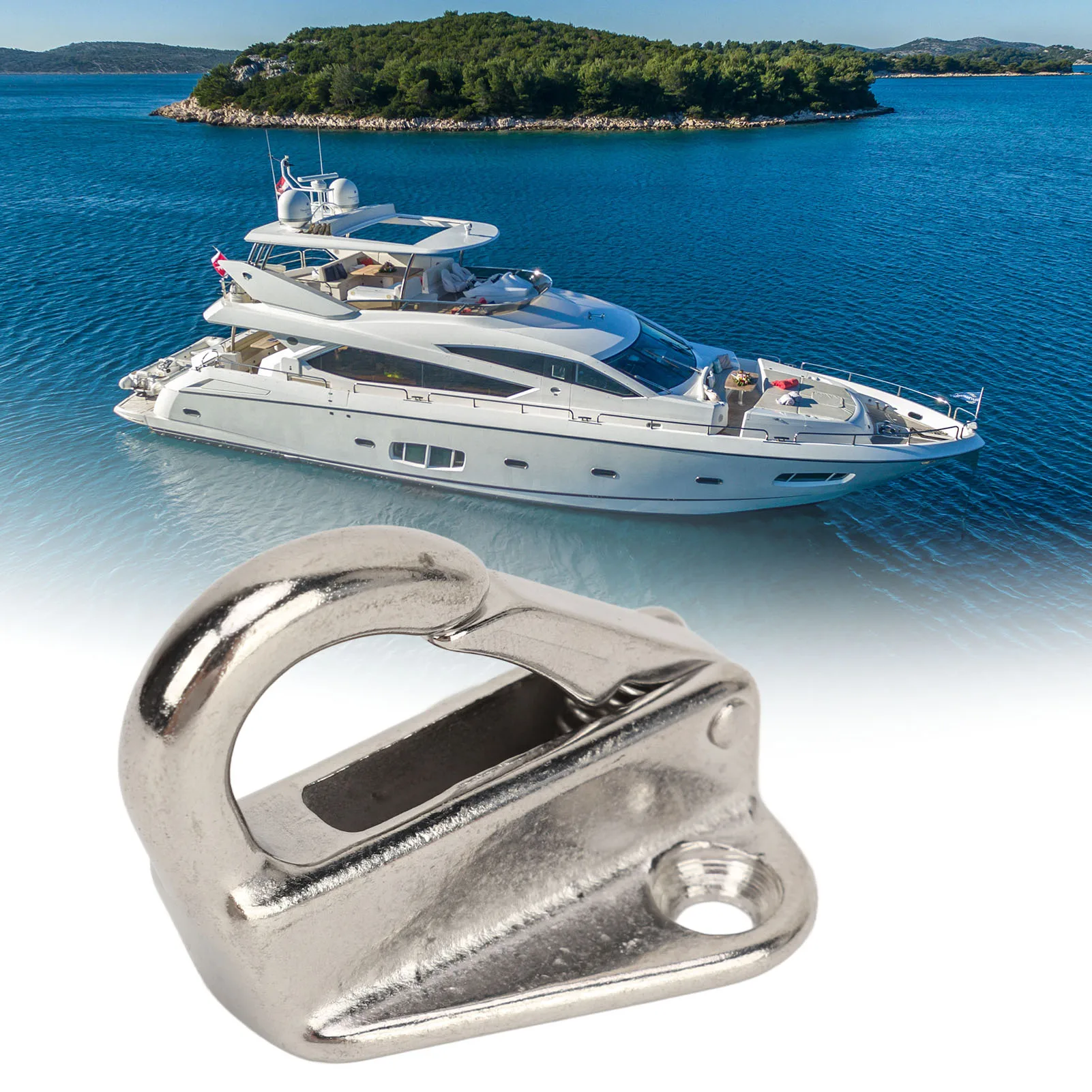 

6pcs Boat Fender Hook Stainless Steel Heavy Duty Spring Buckle Type Fender Hanger For Yacht Marine