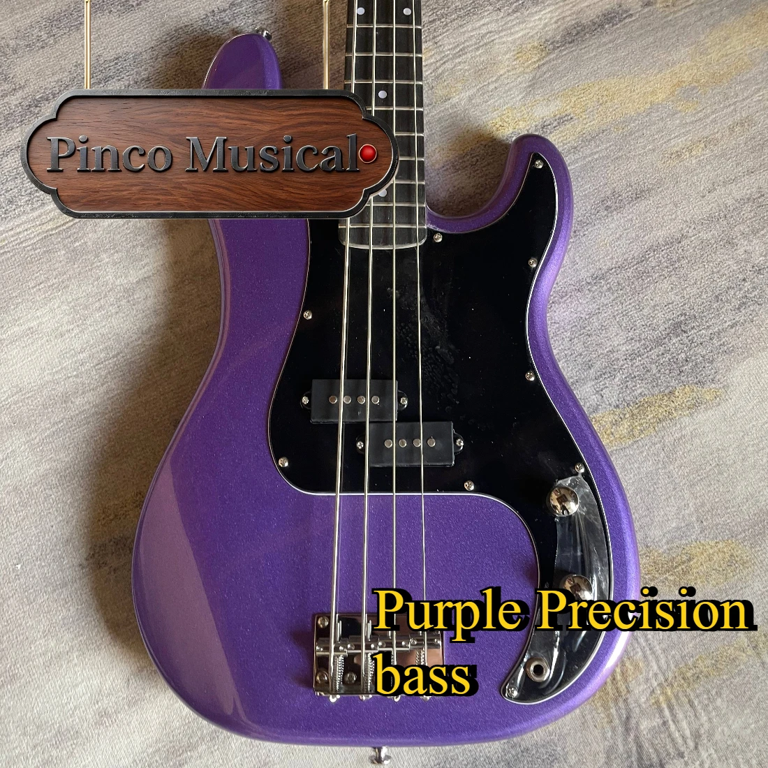 Purple Precision Electric Bass Classic Split P Pickups Gloss Metallic Purple Band Bass Guitar