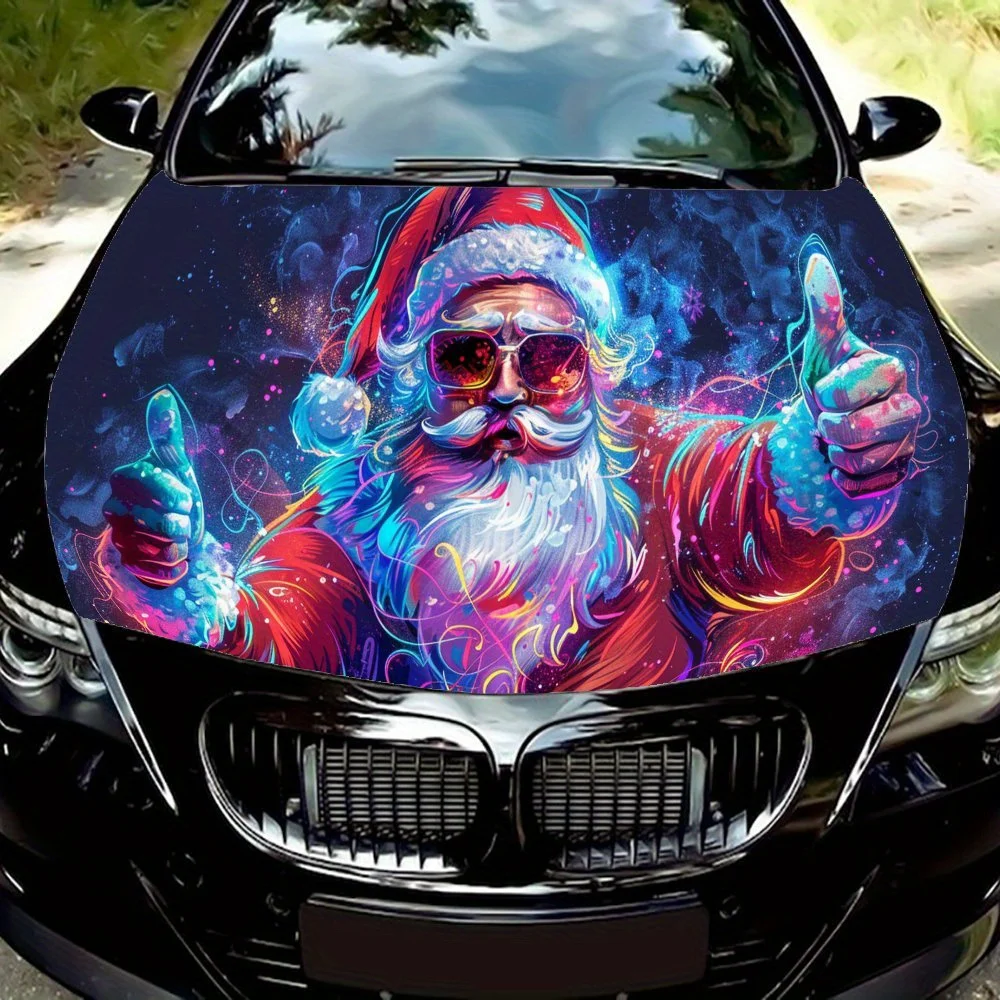 

Interesting Santa Pattern Car hood stickers, waterproof self-adhesive car vinyl stickers, car decoration protection stickers, ca
