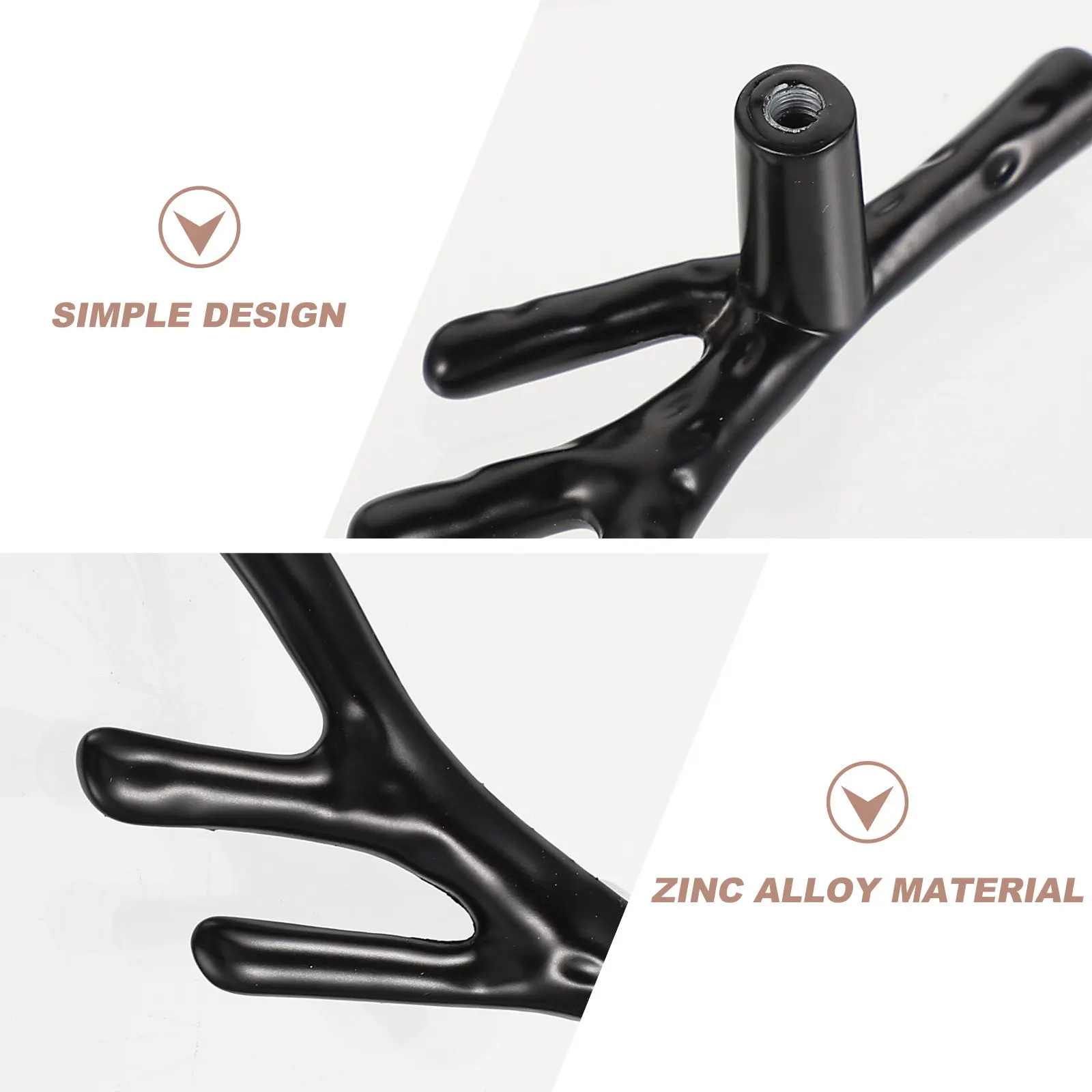 1Set Durable Zinc Alloy Branch Handles Polished Surface Easy Install for Cabinet Wardrobe Drawer Pull Zinc Alloy Grip