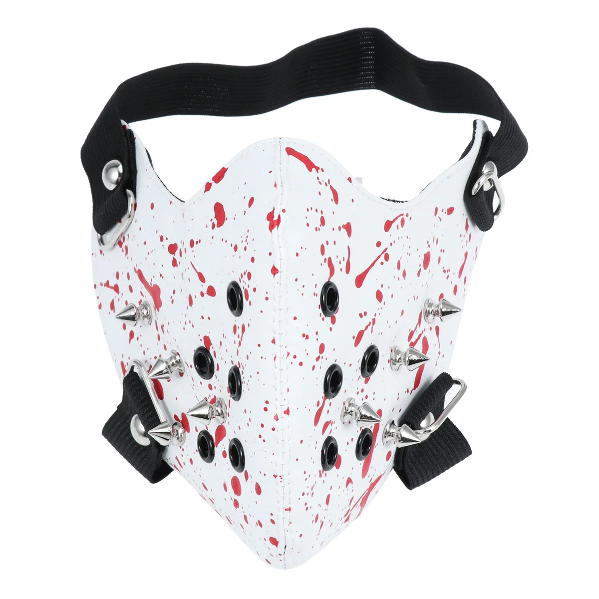 قناع نصف وجه برشام، قناع الهالوين الرائع لتصميم نمط فاسق التنكرية، شريط مطاطي قابل للتعديل #5