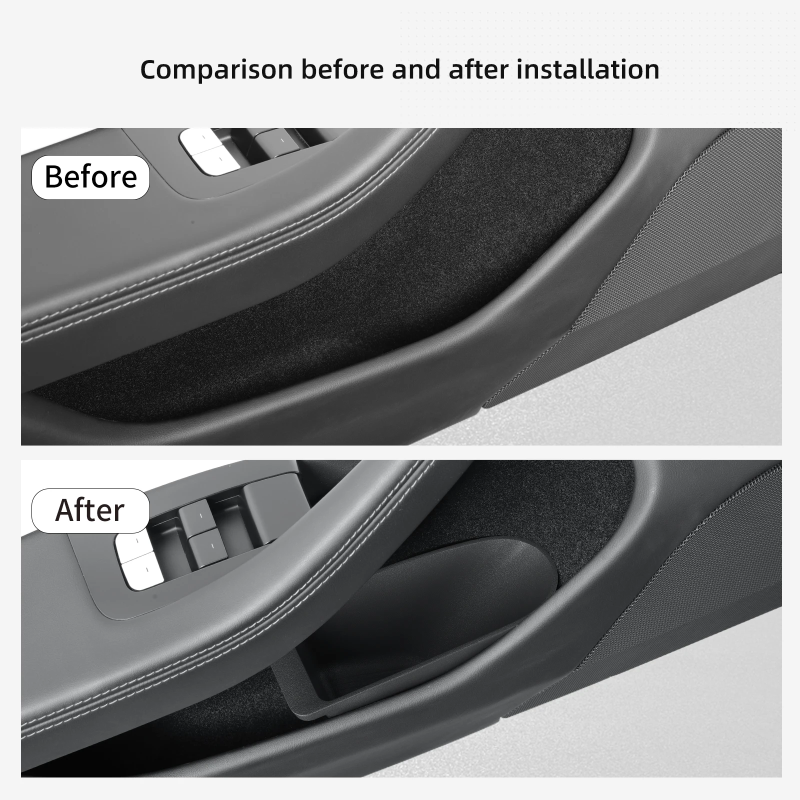 for Tesla Model 3 Highland 2024 2025 Car Front Door Storage Box Interior Accessories Gate Slot Anti Dirty Garbage Storage Bucket