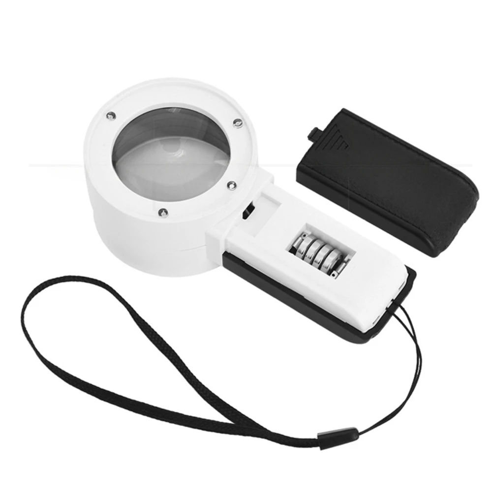 Loupe optique double couche 30X avec 3 LED et 1 lumière UV, déterminer les timbres, loupe de bijoux pour personnes âgées, lecture, réparation de