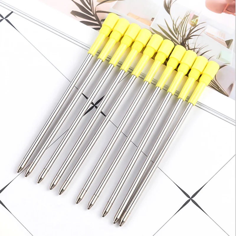 10PCS 82MM Crystal Pen Refill Short Refill 1.0MM Blue Black Metal Pen Ballpoint Pen Refill School Supplies Office Stationery