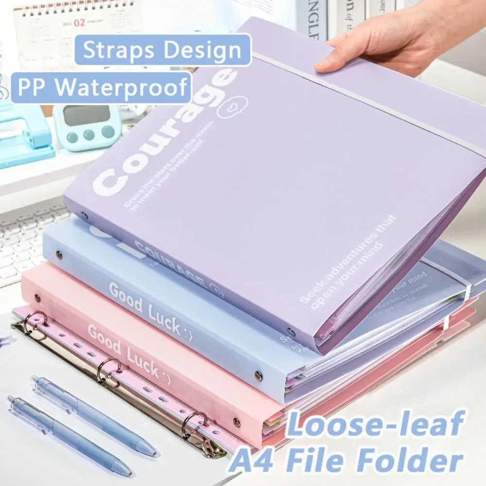 INS Style Loose Leaf A4 File Folder Detachable Students Stationery Data Book Transparent Exam Paper Storage Bag Gift