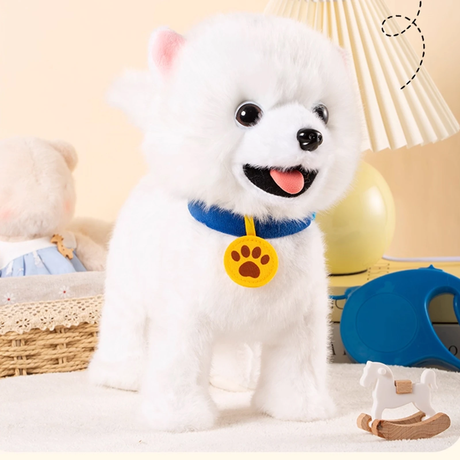 حيوان أليف إلكتروني تفاعلي مع سلسلة تحكم عن بعد، كلب محشو تفاعلي للأعمار من 4 سنوات فما فوق