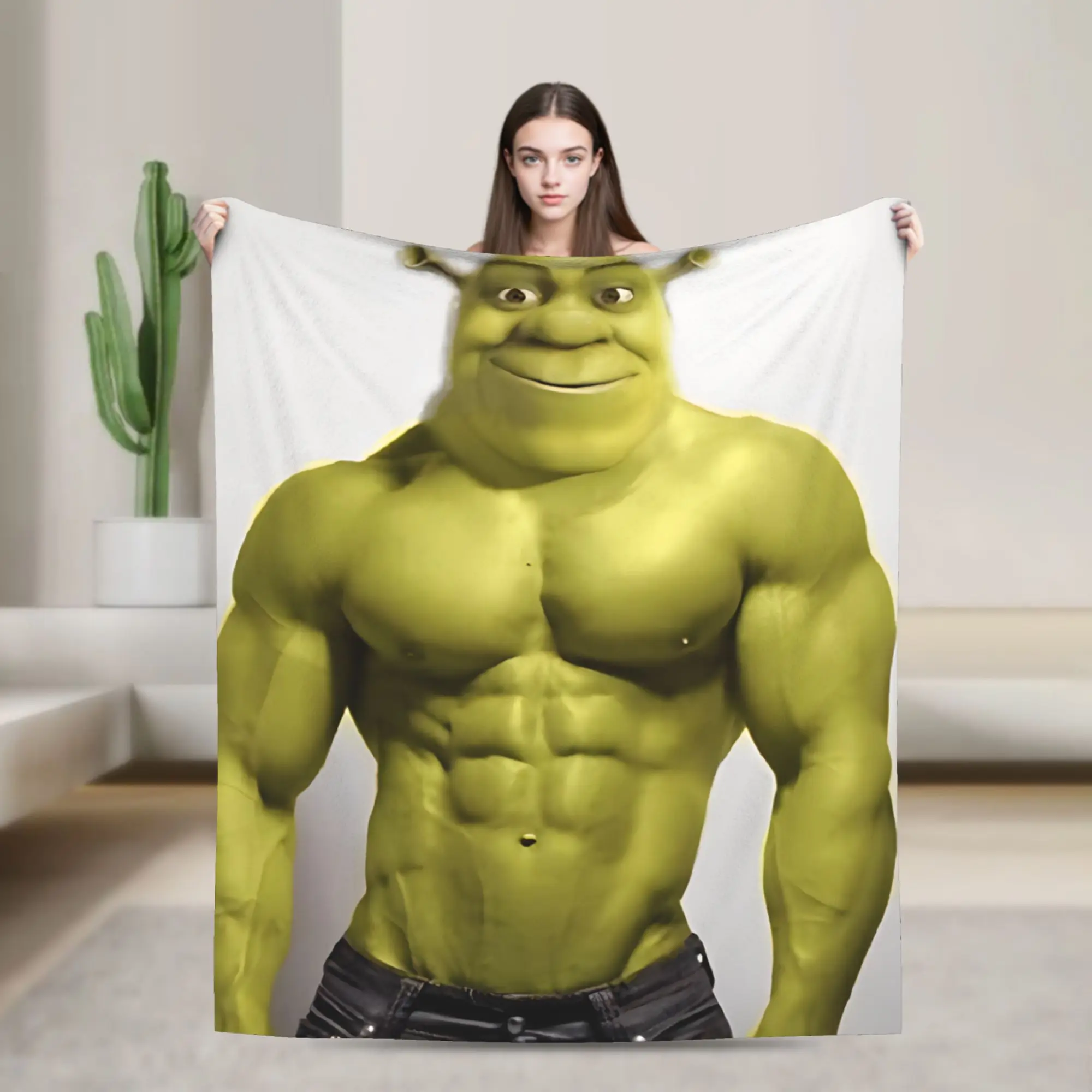 Manta divertida Shreks Meme para sofá, manta de felpa suave y acogedora, colcha de varios tamaños de 50x60 pulgadas para todas las estaciones